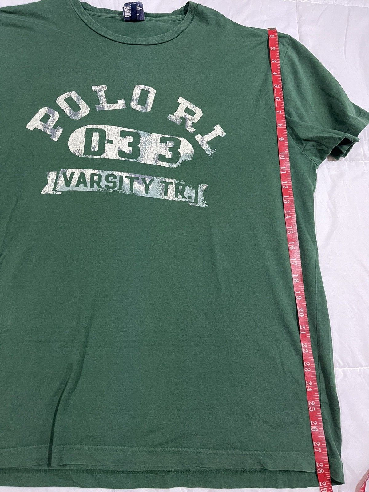Polo Ralph Lauren Shirt Men’s Large Green Short Sleeve Pullover D33 Varsity