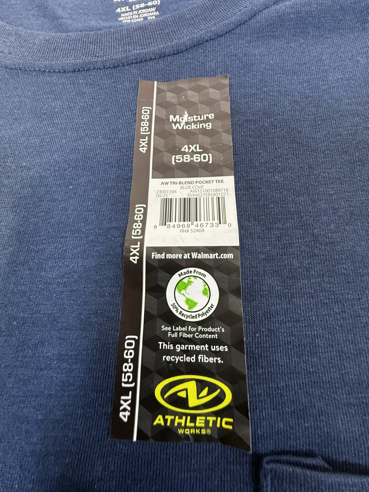 Men’s Shirts, (New w/tags), Athletic Works, S/S Crew Neck Pocket Tee 4XL (58-60)