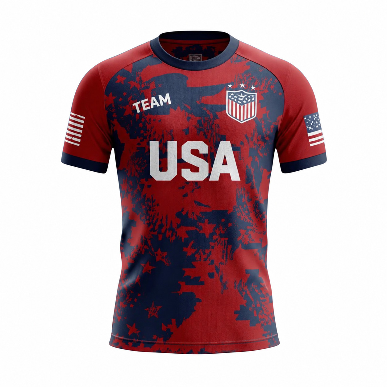 Custom USA Soccer Jersey Personalized Name Number American Flag Unisex Fan Tee