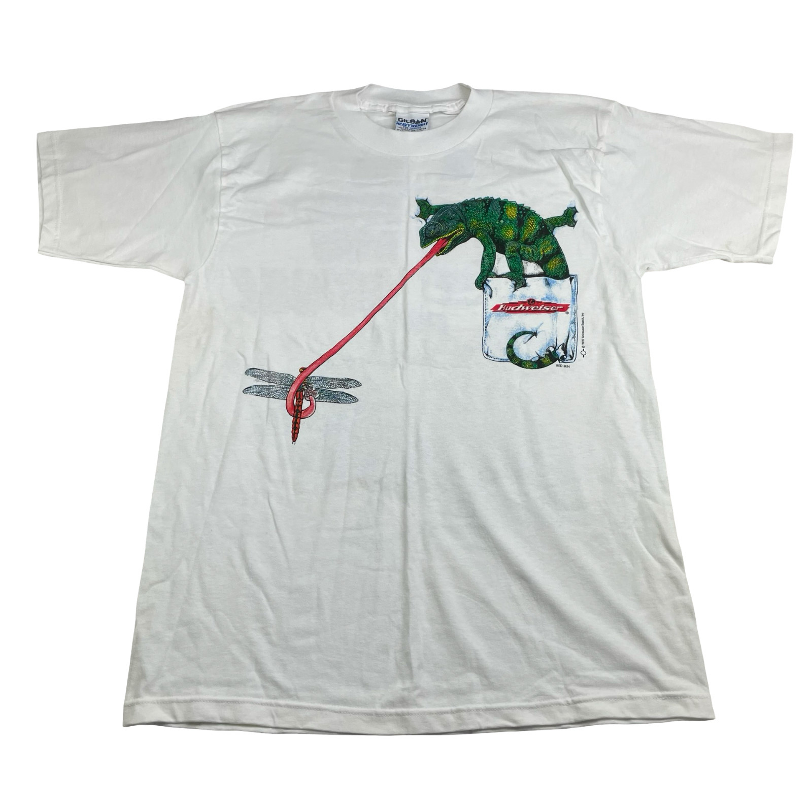 VTG 1997 Budweiser “We Could’ve Been Huge!” Frogs Iguana T-Shirt White • Medium