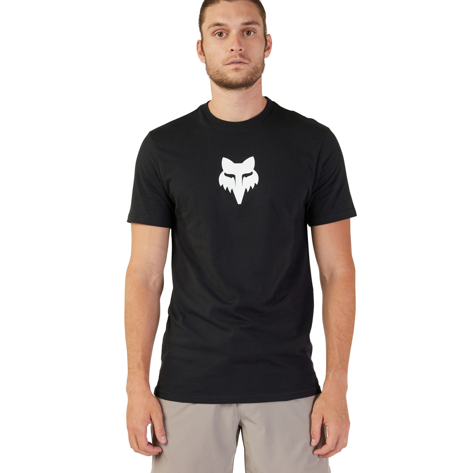 Fox Racing Mens Fox Head T-Shirt Short Sleeve Premium Soft Tee Cotton Black