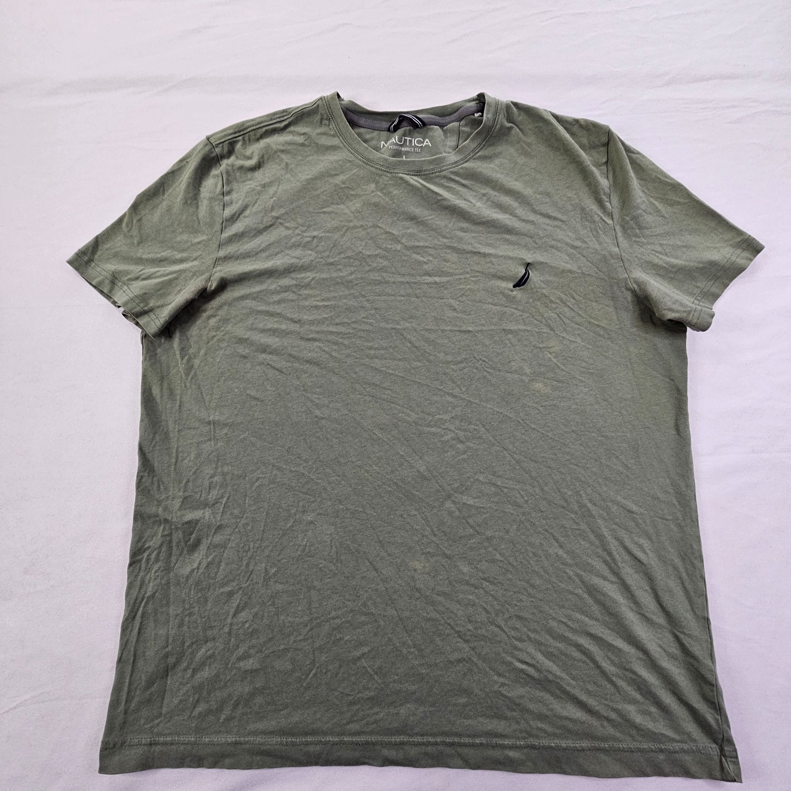 Nautica Green Short Sleeve Cotton Blend Performance T-SHirt Men’s L