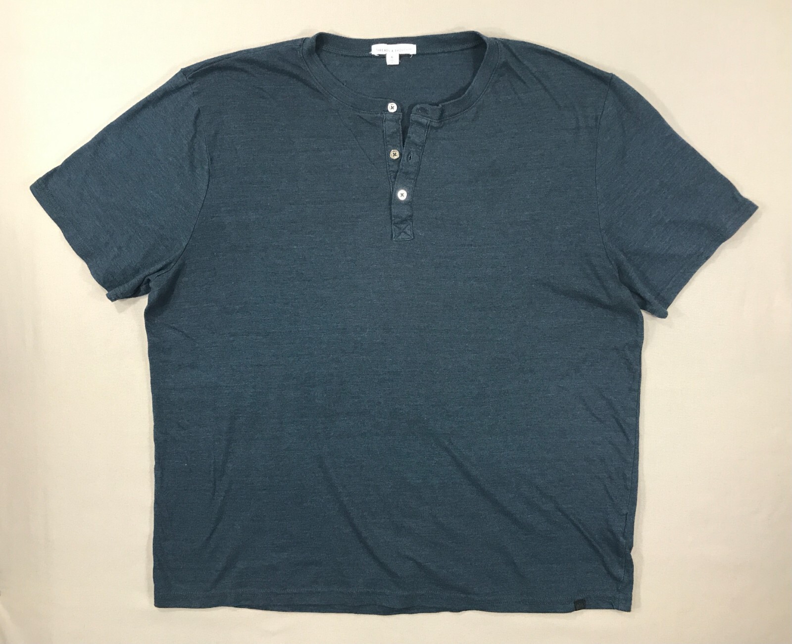 Threads 4 Thought Shirt Men’s XL Blue Short Sleeve Henley Casual & Comfortable