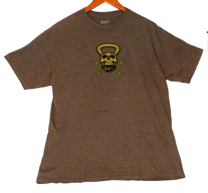 5.11 Tactical Skull Logo Front & Back Brown T- Shirt