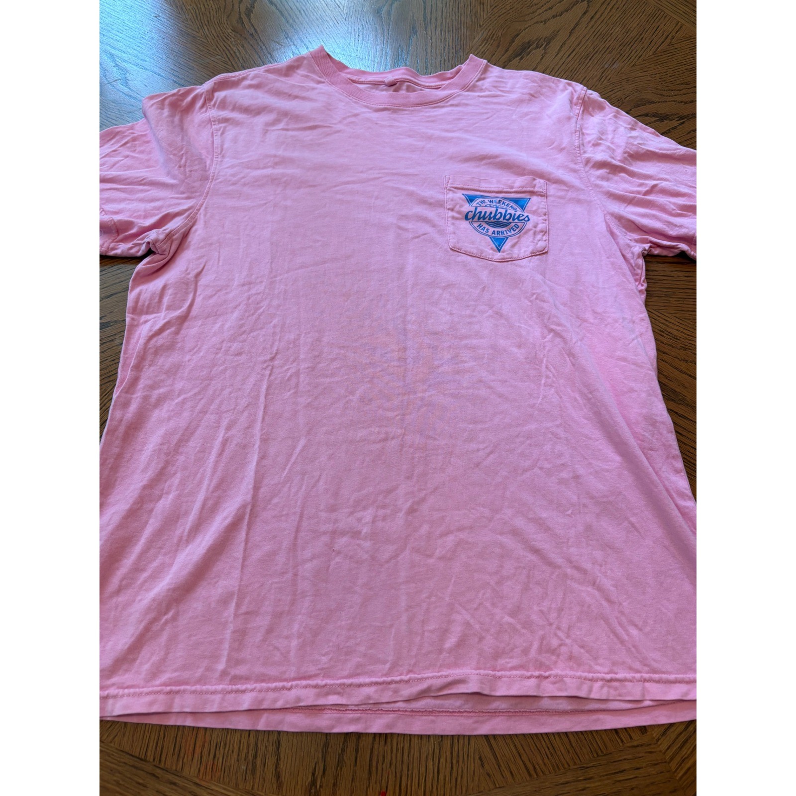Chubbies Mens Pink The Weekend Has Arrived Graphic Pocket T-Shirt Size L