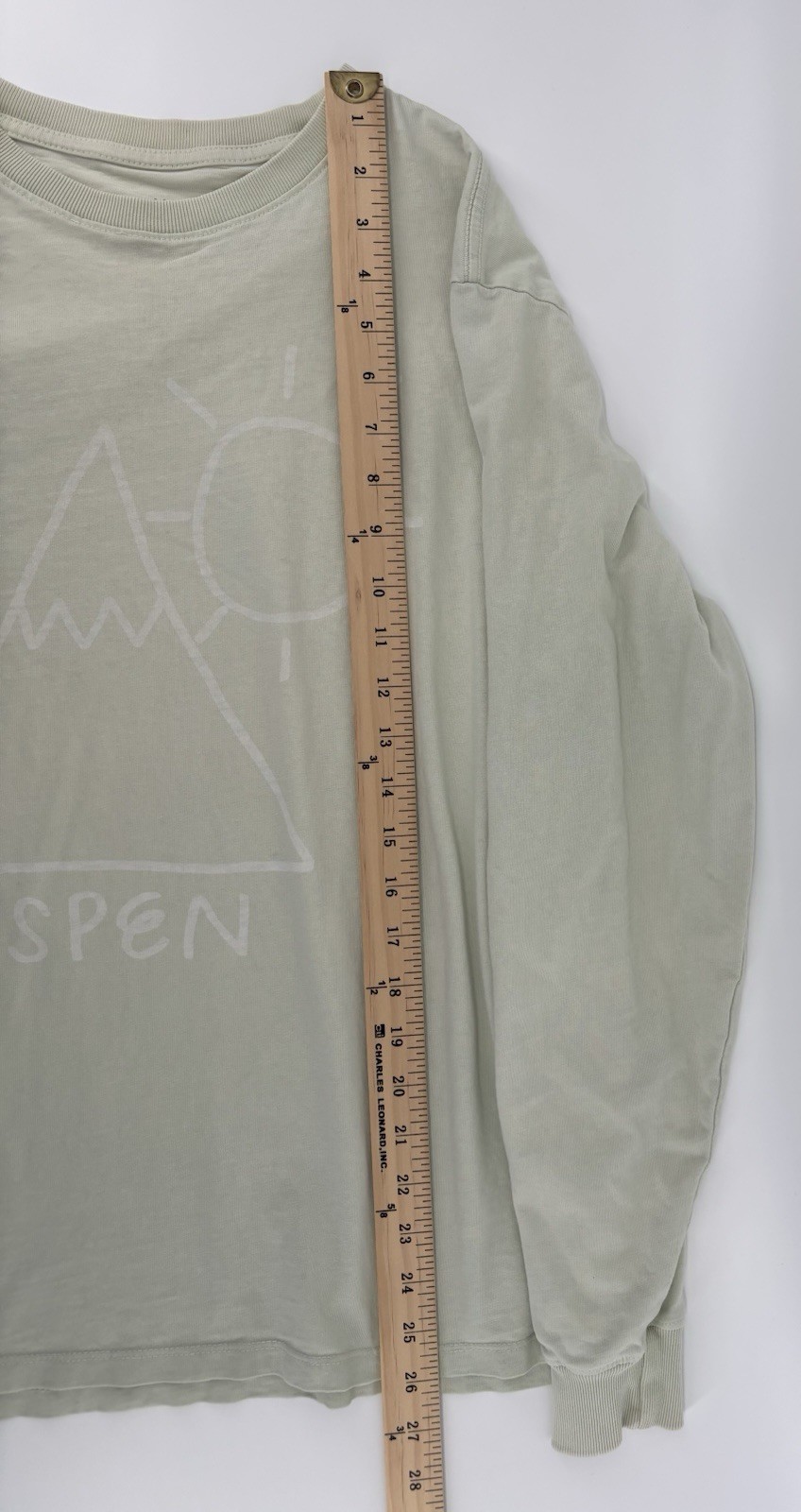 Outdoor Voices Aspen Graphic Logo Long Sleeve Shirt Sz S Preppy Hipster USA Made