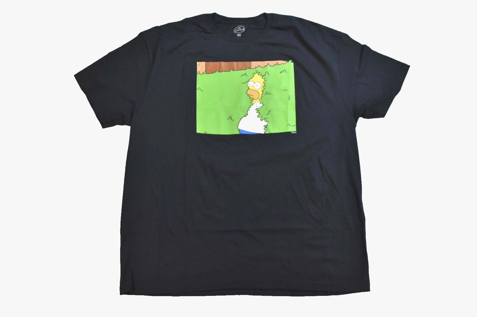 The Simpsons Mens Homer Simpson Emerging From A Bush Black Shirt New S-2XL