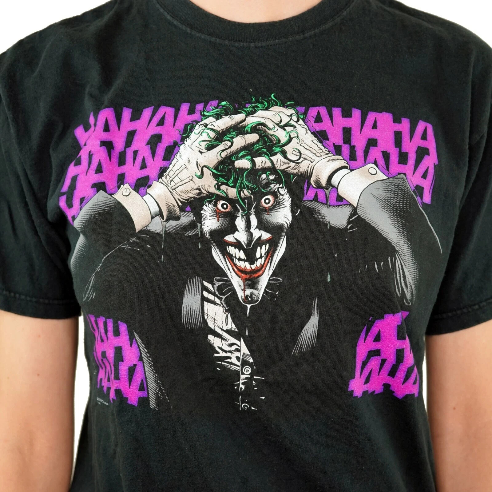 JOKER HAHA T-SHIRT Black DC Comics Short Sleeve Unisex NEW