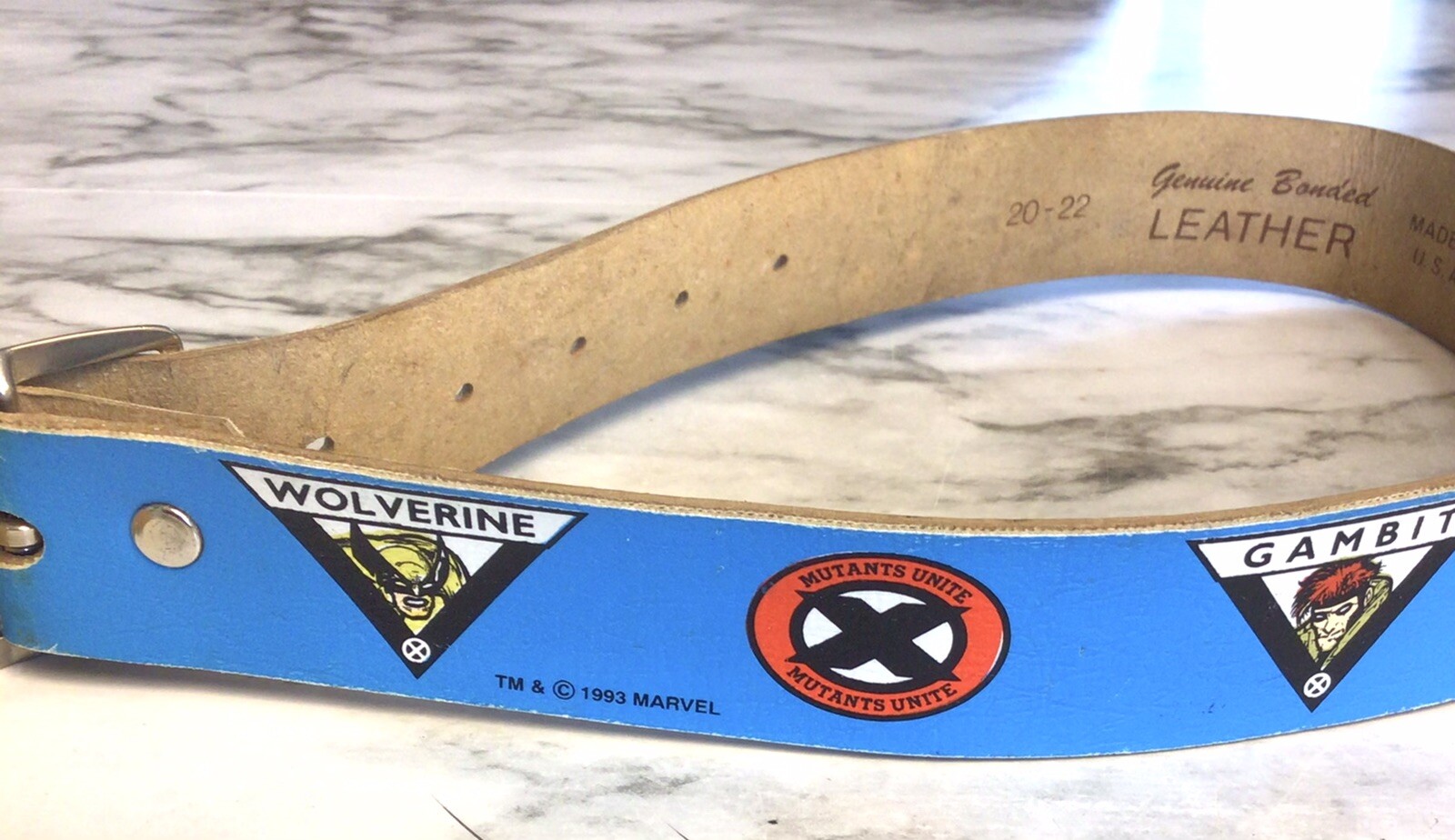1993 Marvel Universe X- Men Mutants Unite Childs Belt Wolverine Gambit Cyclops