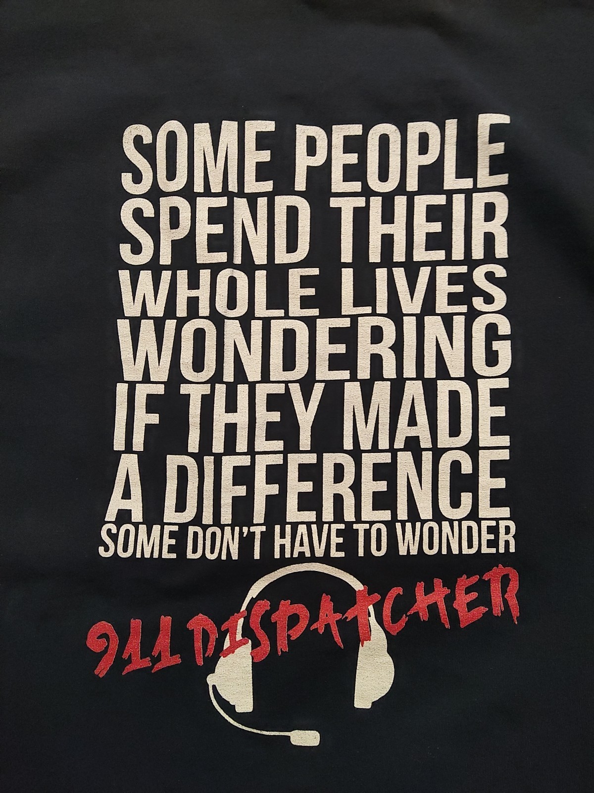 Vintage 90s 911 Dispatcher Shirt Unisex Large Black Emergency Services Quote