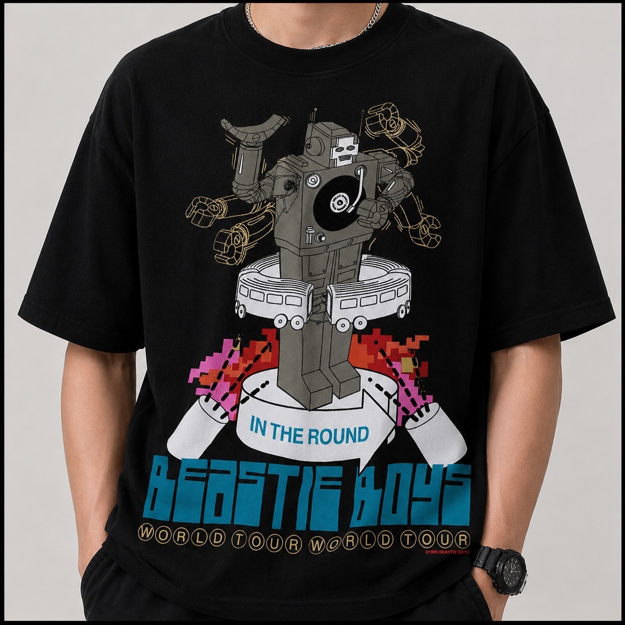 Beastie Boys In The Round World Tour T Shirt Unisex Cotton Band Tee