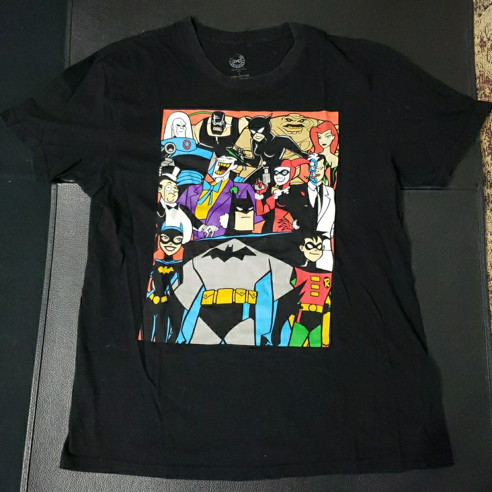 BATMAN Batman Villains Character Print T-Shirt Men’s Large Size DC Comics Black