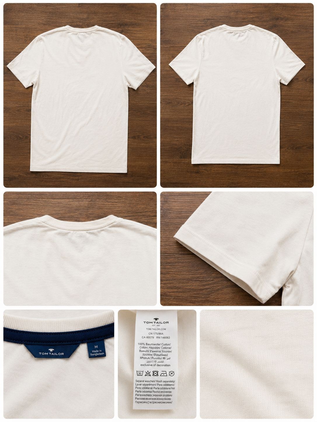 Tom Tailor Motorcycle Graphic Henley T Shirt Men Medium Cream Biker Style