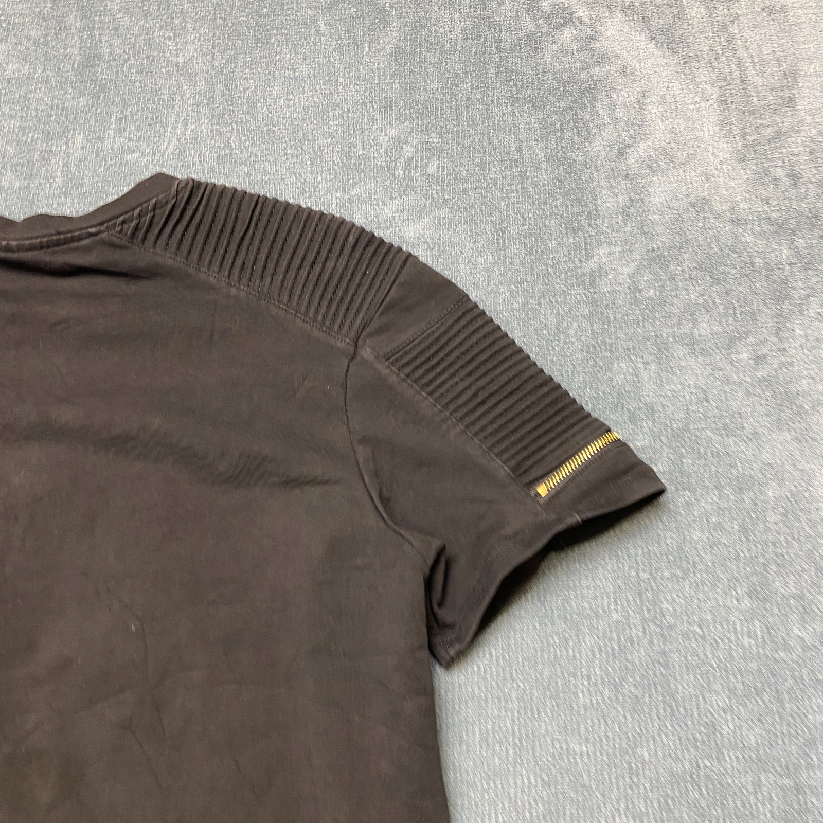 Project X Paris T-Shirt Mens Medium Black Short Sleeve Pleated Shoulder Detail