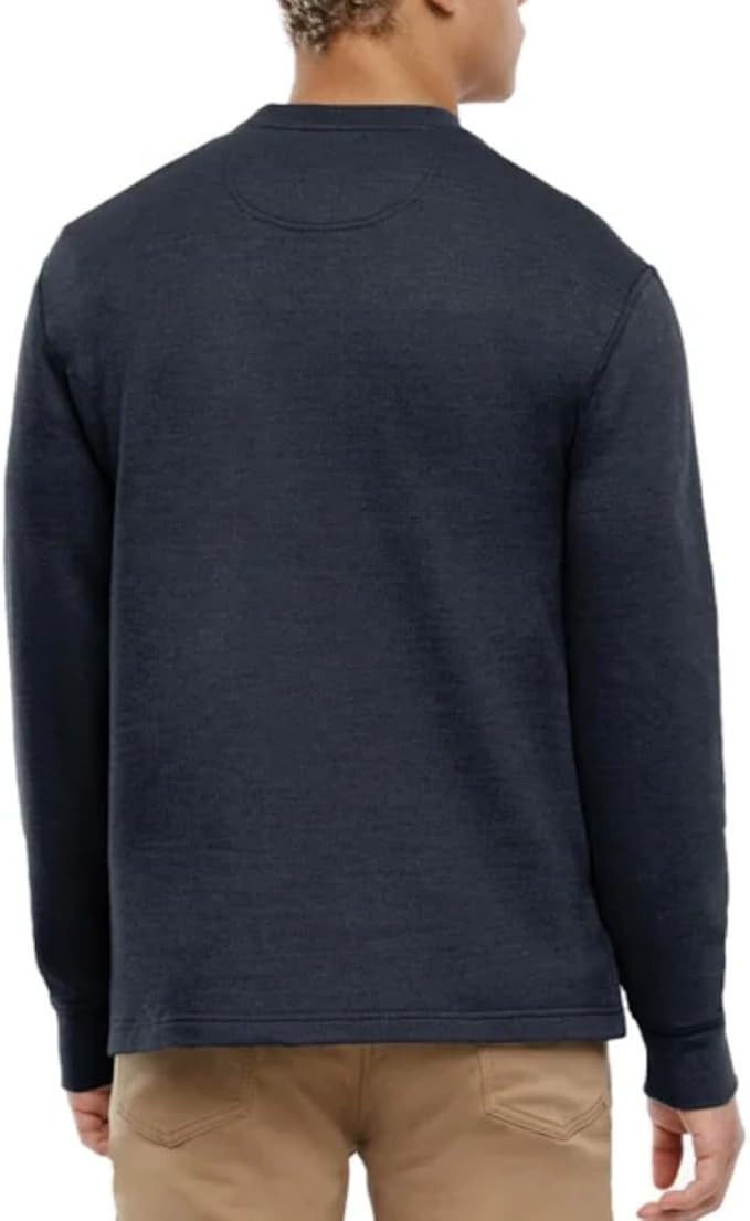 Orvis Men’s Long Sleeve Crew Neck Shirt Pullover Textured Ribbed Blue Large