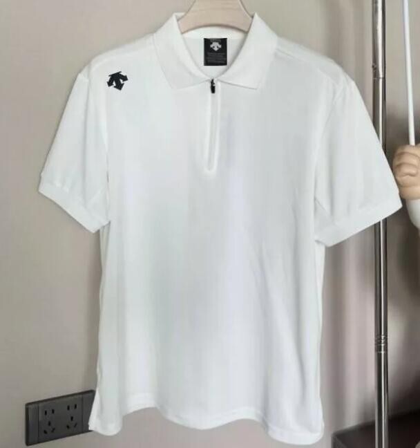 Descente Half Zipper Ice Feel Quick Drying Short Sleeves T-shirt