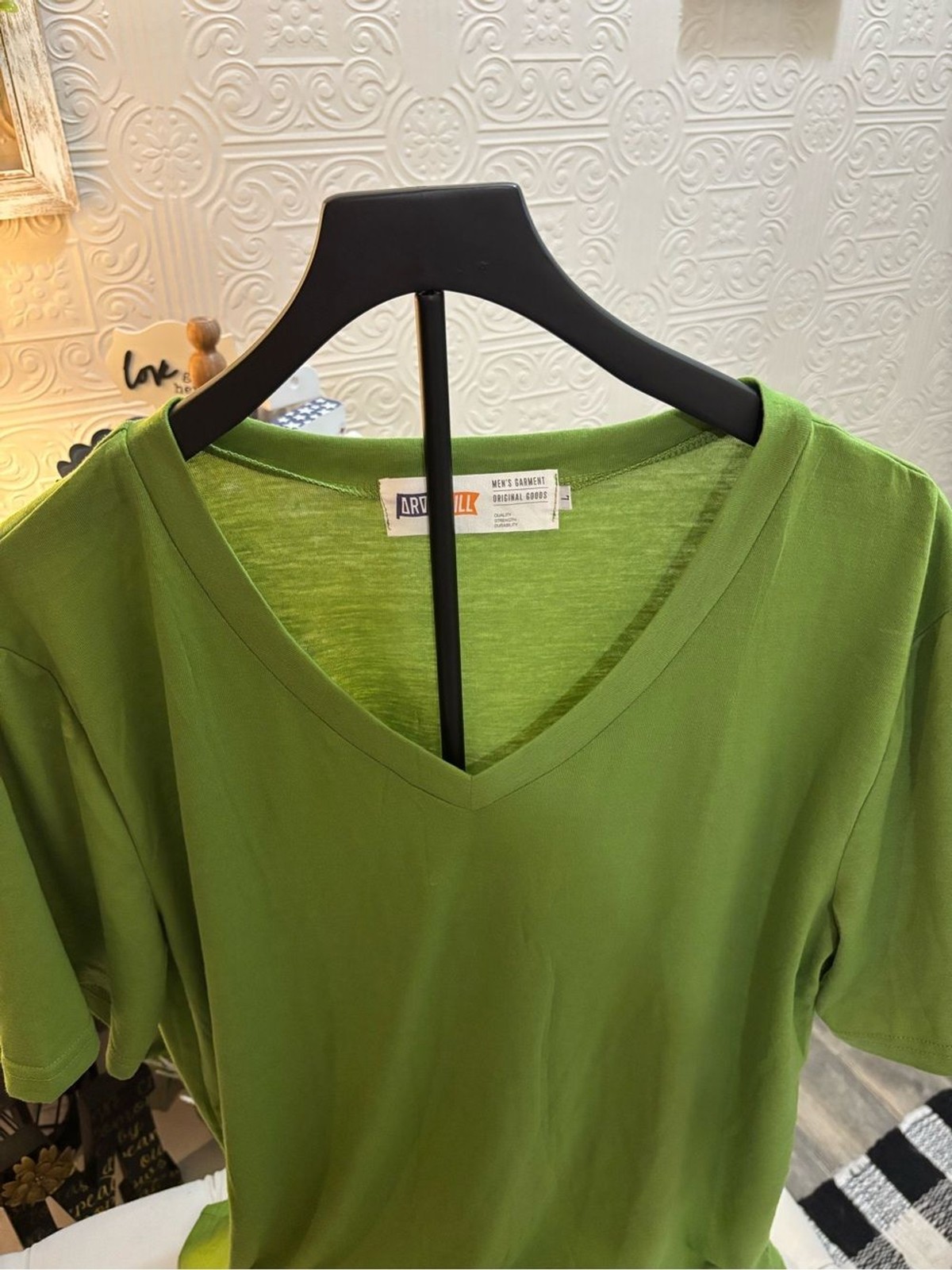 Anvil Green V-Neck Short Sleeve Tee