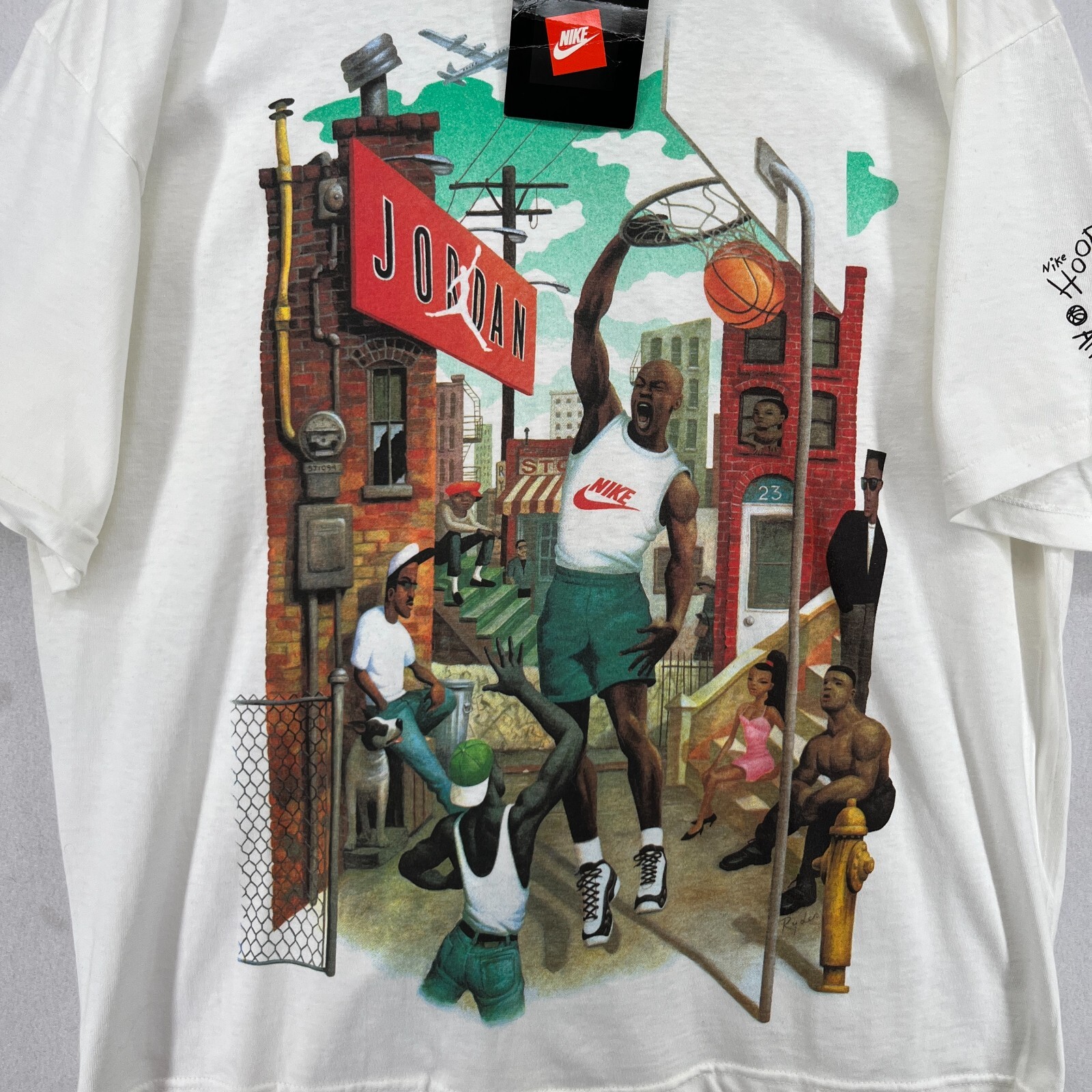 NIKE Shirt XL 1991 MICHAEL JORDAN Mark Ryden Hoop Heroes Single Stitch Air NEW