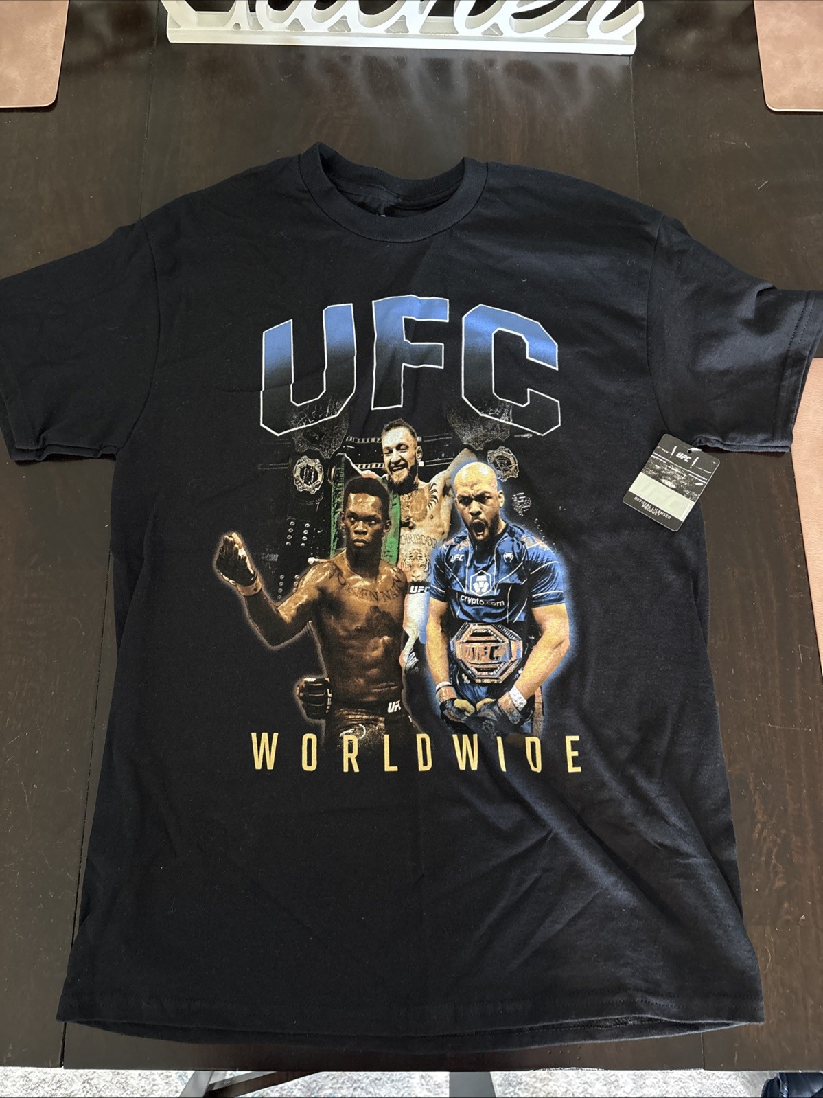 NEW! UFC Worldwide Shirt MENS M Black Licensed Graphic Tee 100% Cotton