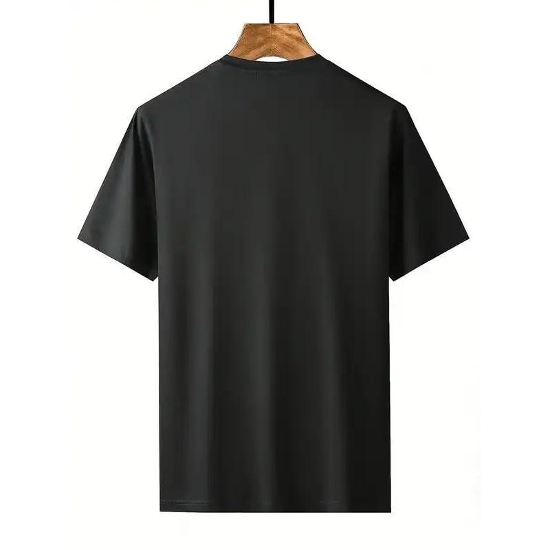 Men’s Casual Crew Neck T-Shirt – Geometric-Pattern, Smooth Cotton Knit Fabric