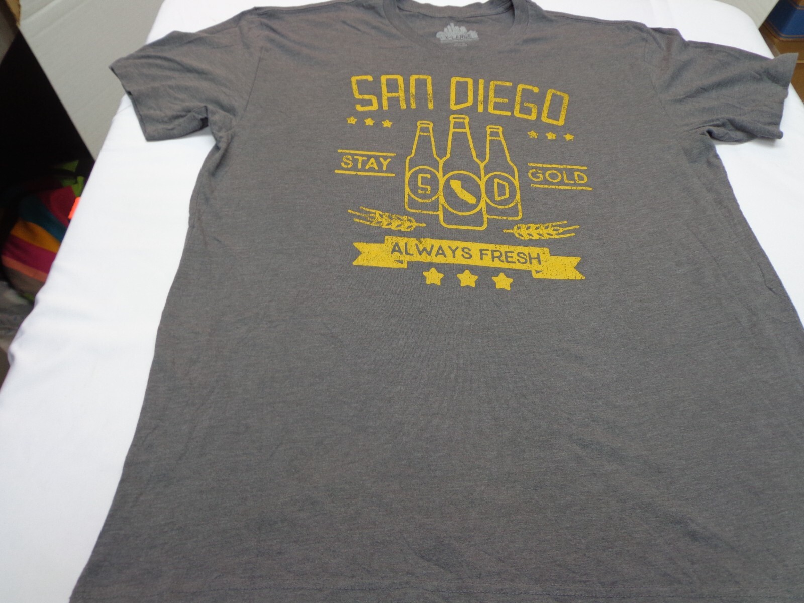 San Diego California Stay Gold Always Fresh Heather Gray T Shirt Size XL