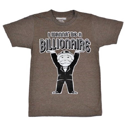MONOPOLY Billionaire RICH UNCLE PENNYBAGS MR MONOPOLY t shirt brown X-LARGE NEW