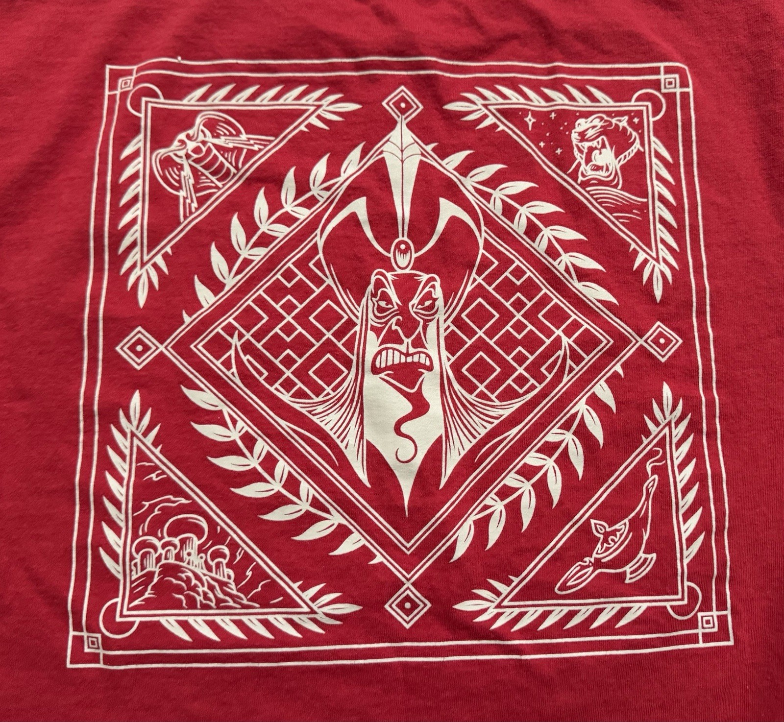 Disney x Vans Aladdin Jafar Lamp Shirt Mens Medium Red Short Sleeve Movie Tee