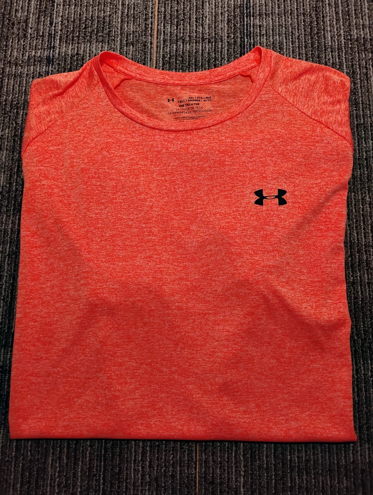 Under Armour The Tech Tee Shirt Orange Heathered Men’s 3XL Tall Short Sleeve