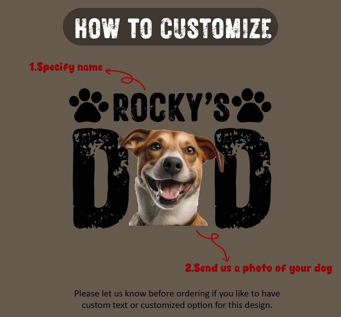 Personalized Dog Dad Shirt Custom Pet Photo & Dog Name Fathers Day Gift