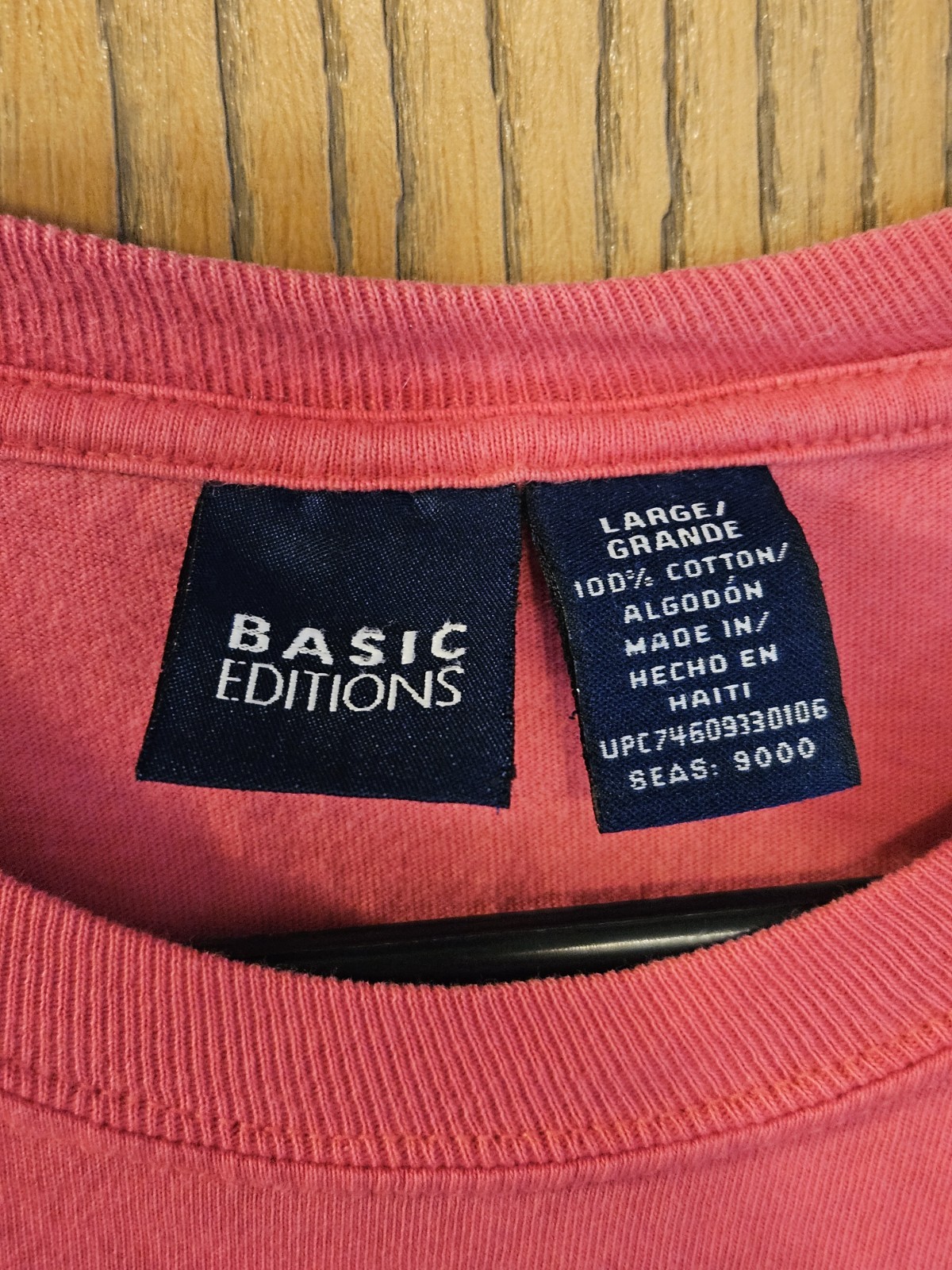 Vintage 90s Basic Editions Pocket T-Shirt | Faded Raspberry | Boxy Fit | Large