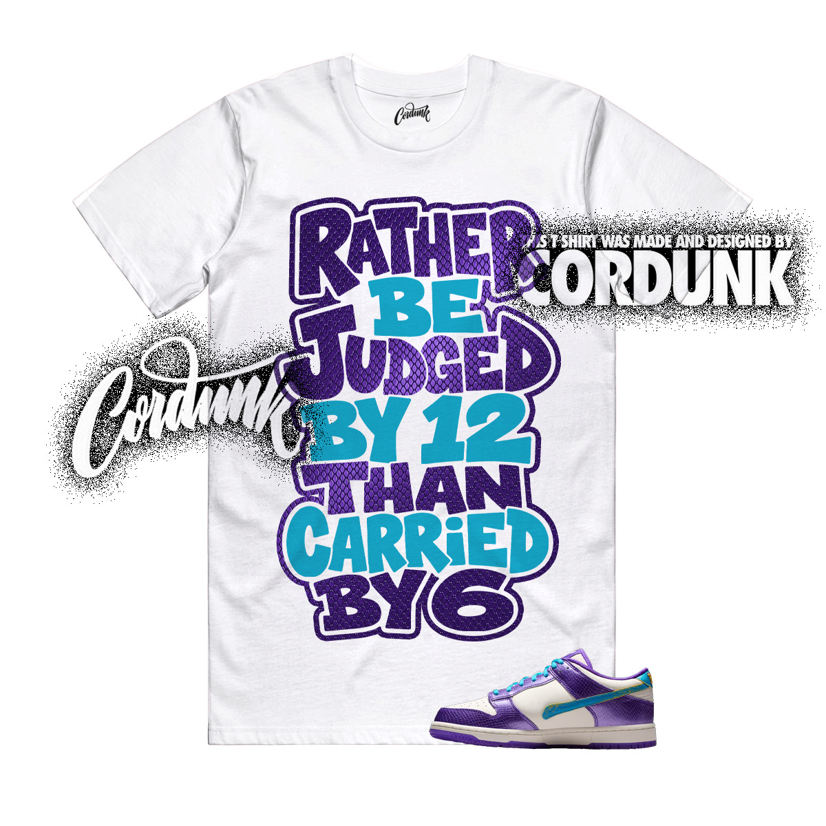Dunk Charlotte to LA Fierce Purple Blue Lagoon Draft Day T Shirt Match RATHER