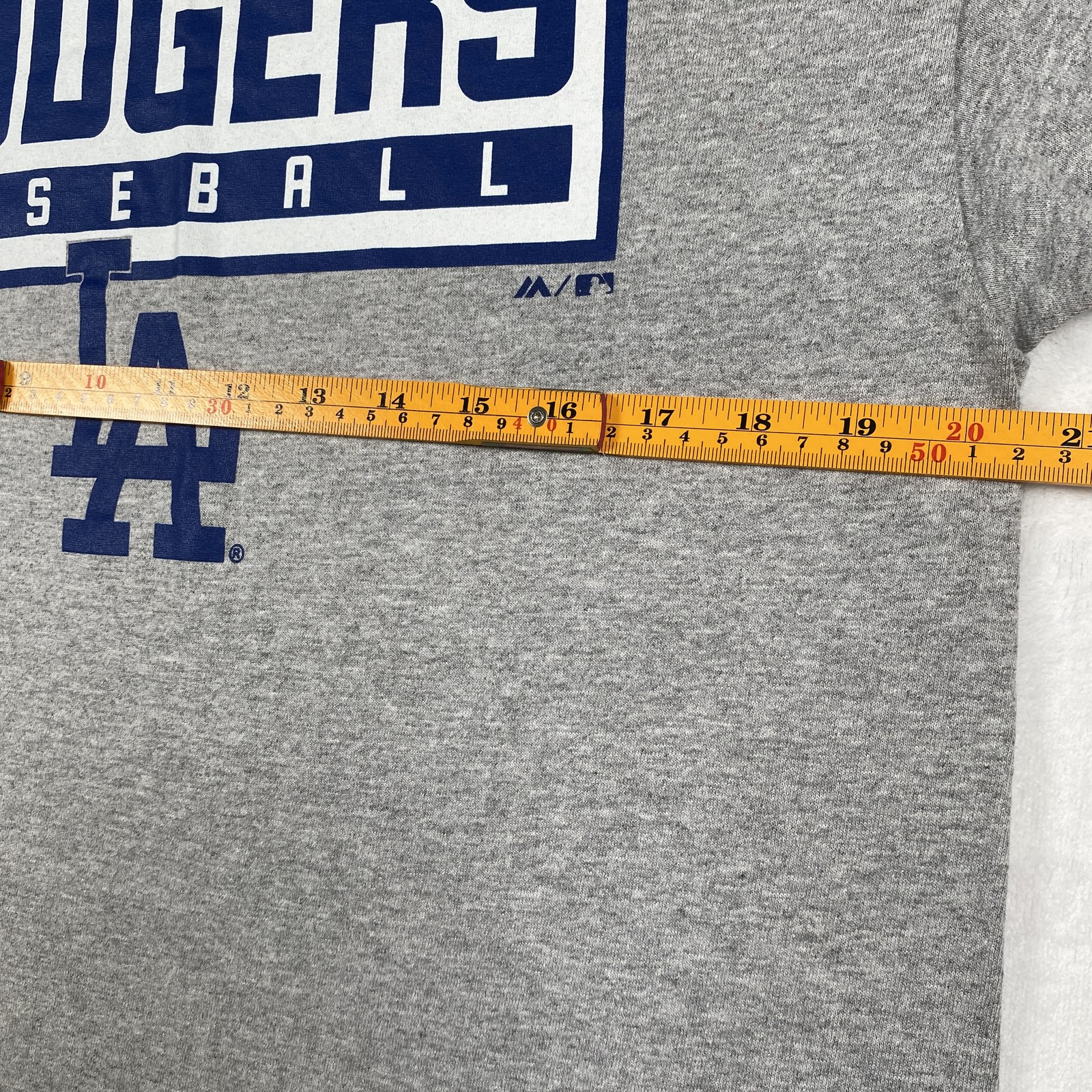 Majestic LA Dodgers Men’s Graphic T-Shirt Heather Gray Size Large Baseball Logo
