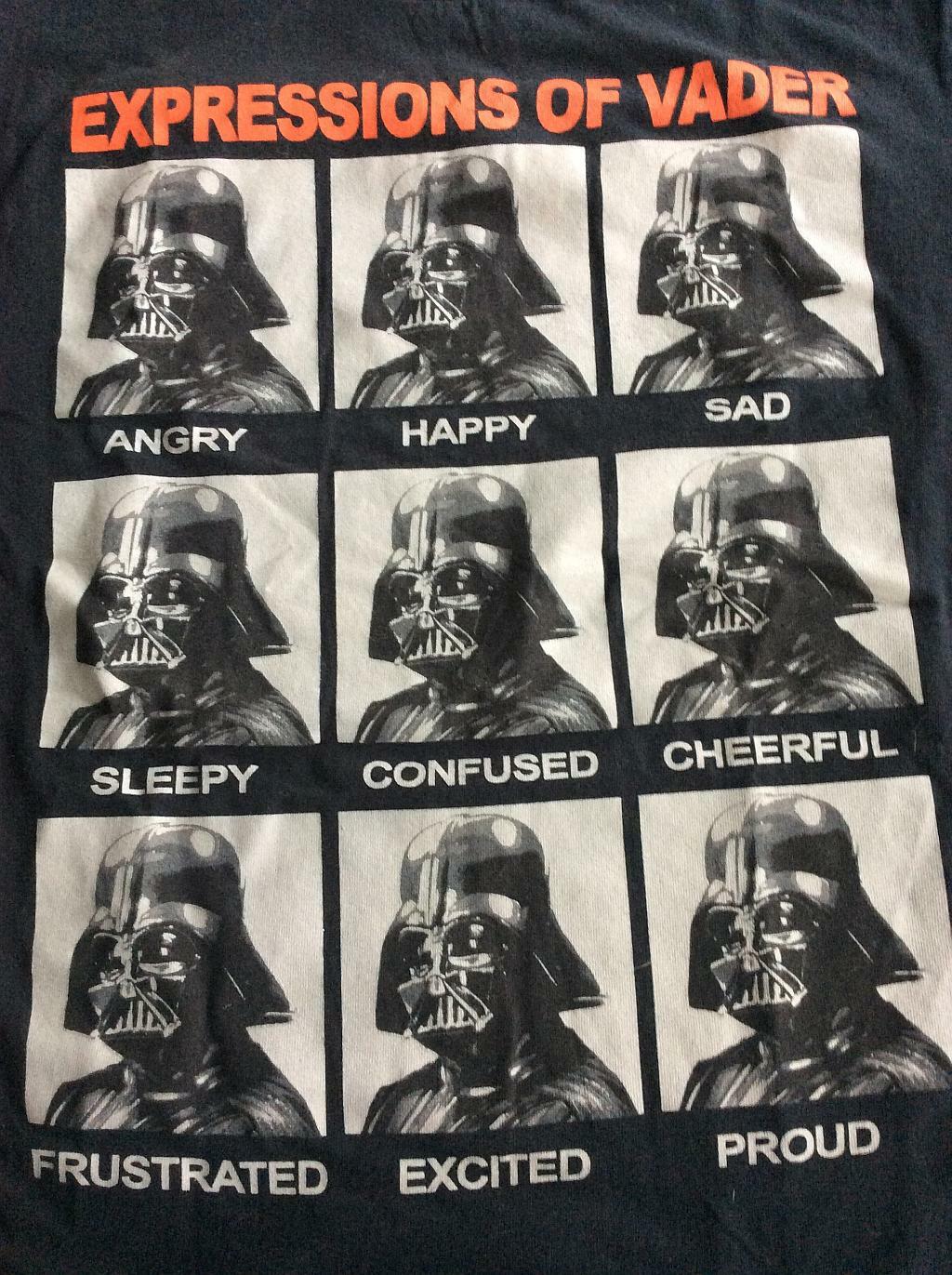 Adult Mens Tshirt Small (34-36) Star Wars Expressions Of Darth Vader