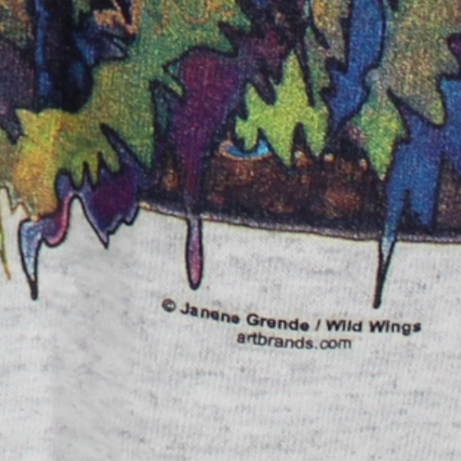 WILD THINGS Janene Grende Multi Colored Running Horses T shirt Short Sleeve XL