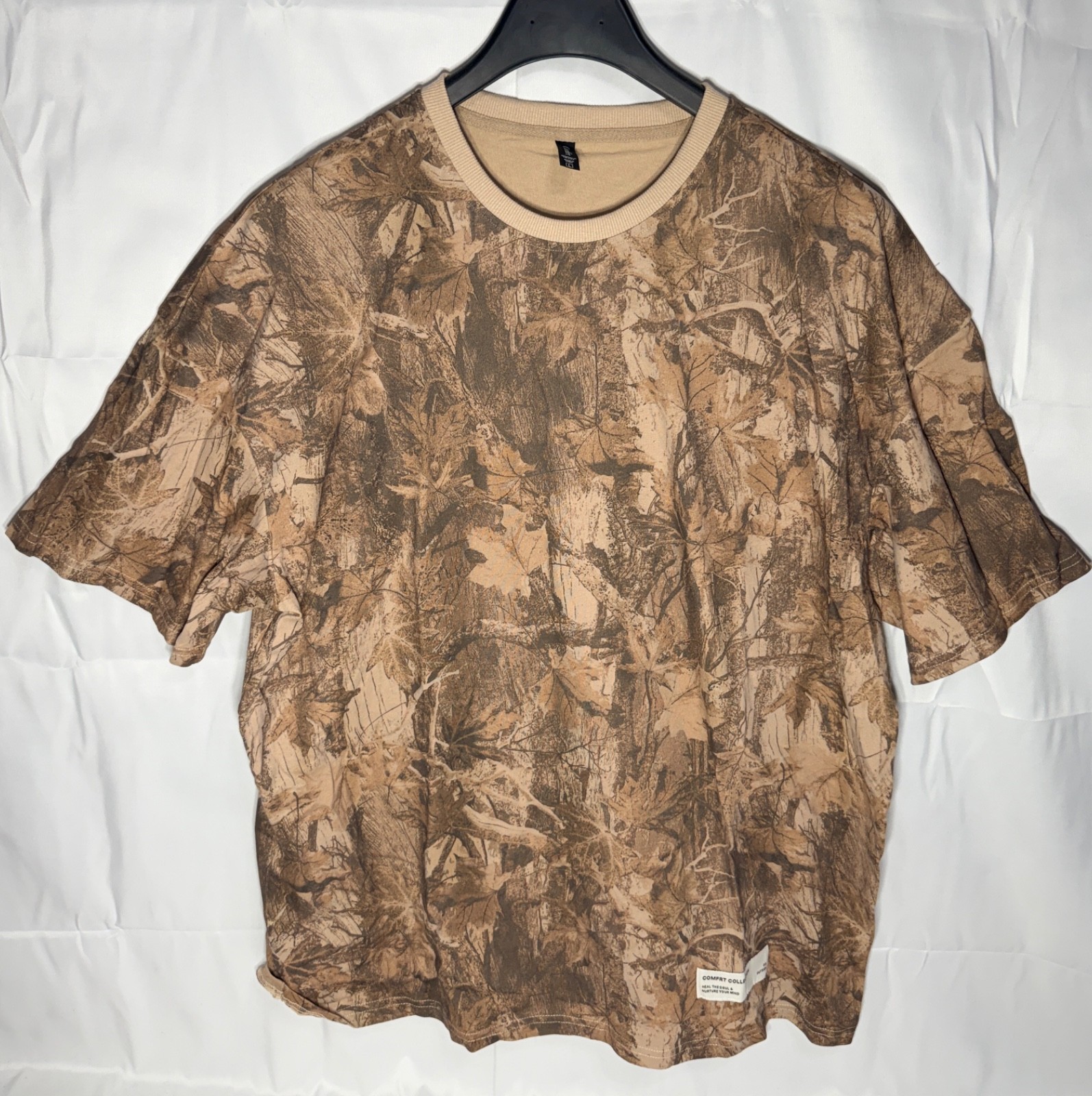 Comfrt Collection Camo T-Shirt Large High Sierra Brown Oversized Cotton Tee NWT