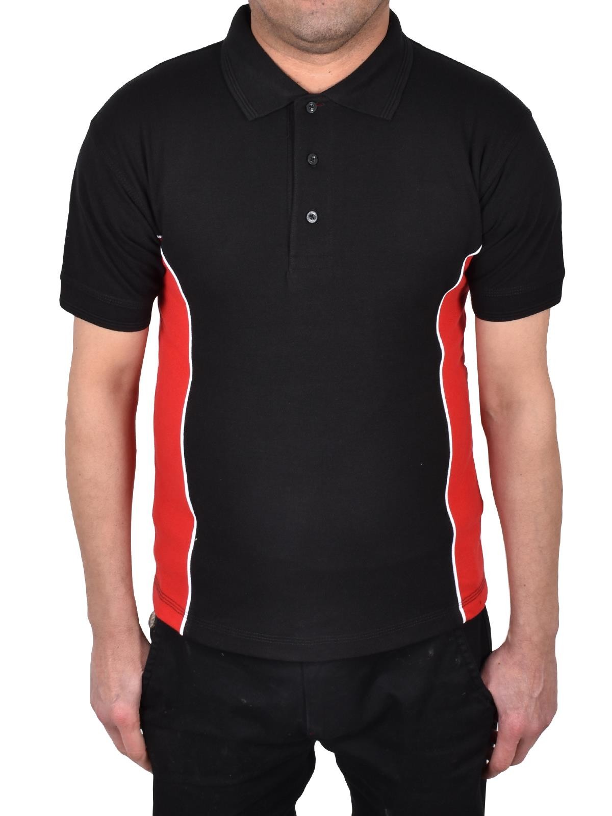Mens Polo Shirt Heavy Work T Shirts Short Sleeve Two Tone Tee Sizes S-6XL