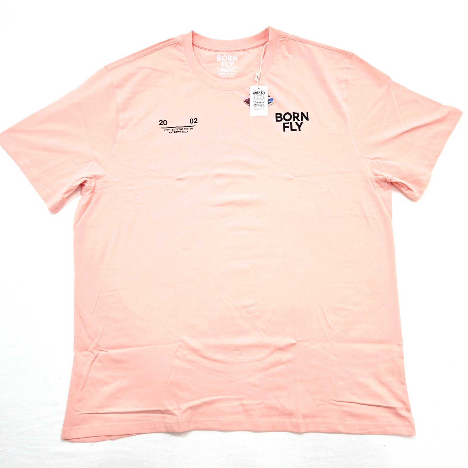 Born Fly Men’s Big & Tall T-Shirt Salmon Pink Design Graphic TShirt Amazing Feel