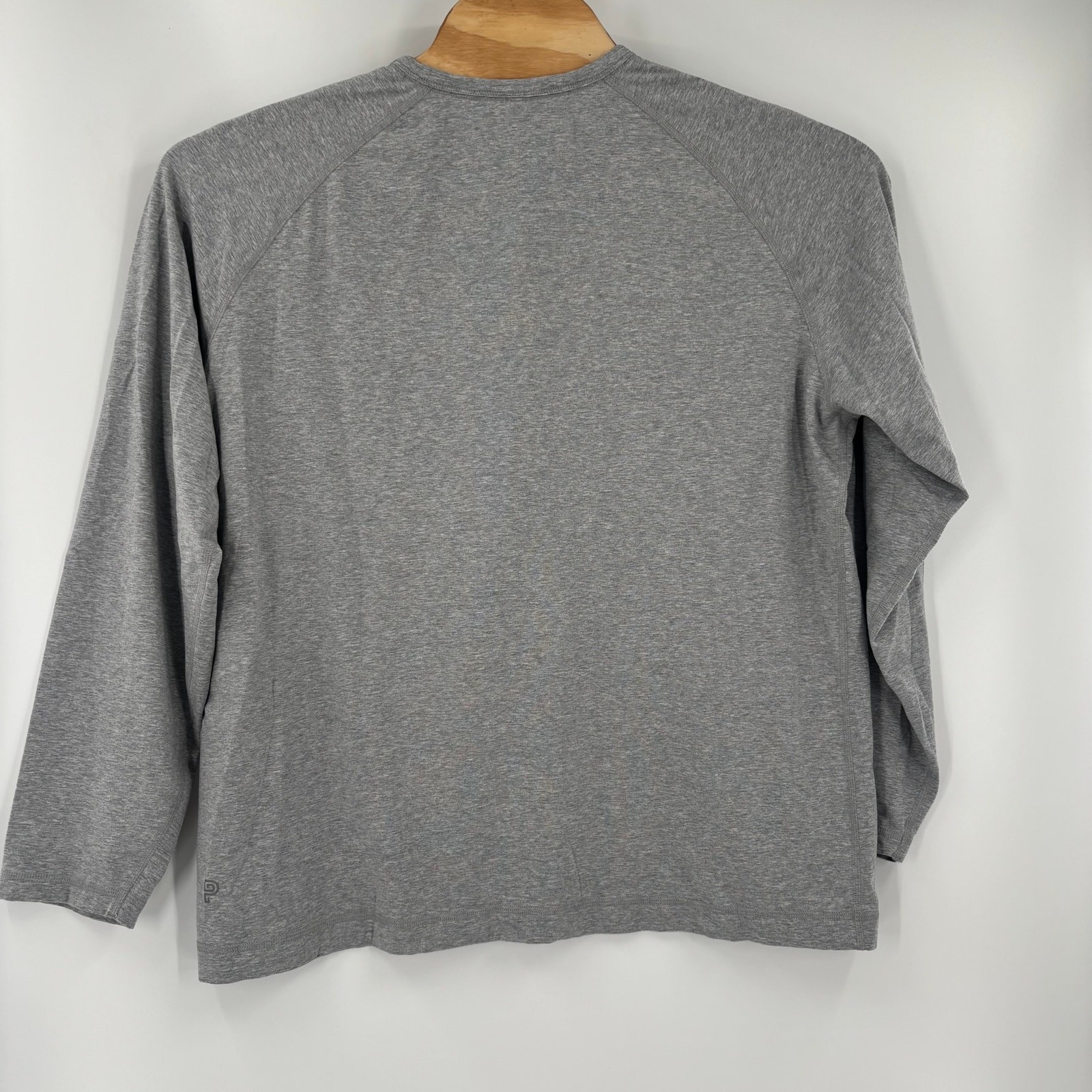 Public Rec Mens 2XL Solid Gray Long Sleeve Cotton Blend Henley Shirt