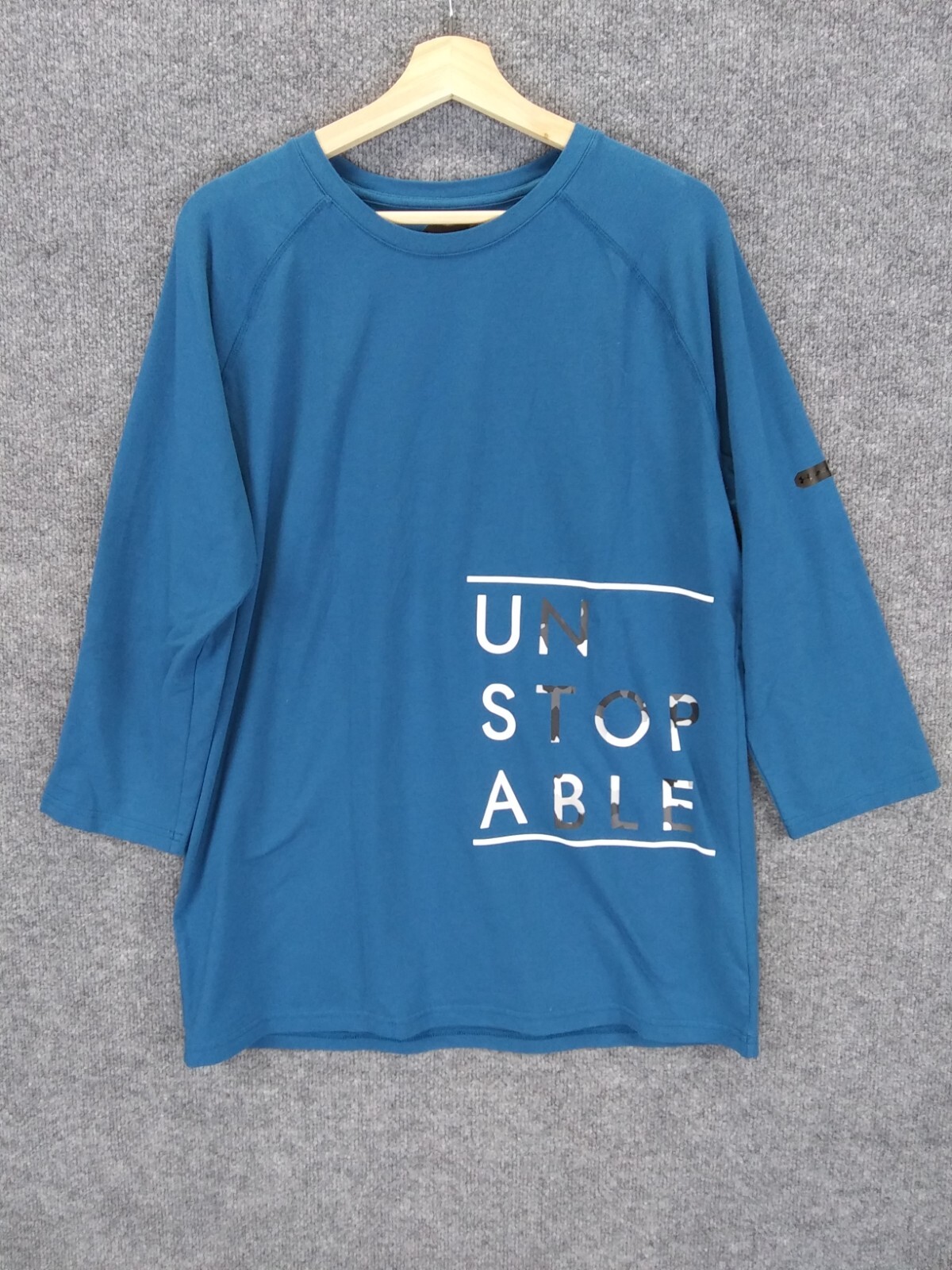 Under Amour T-Shirt Mens Extra Large Blue Sleeve Cotton Elastane Polyester