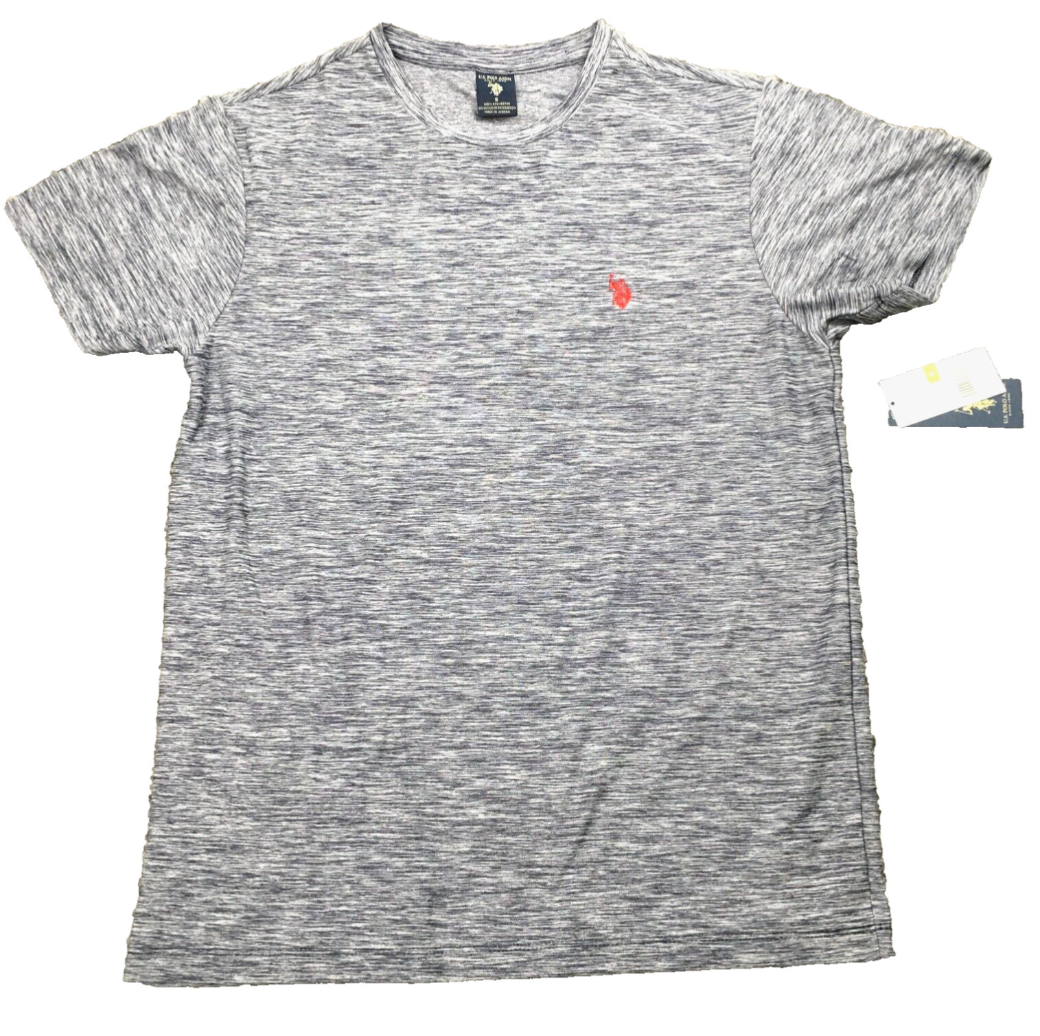 US Polo Assn Mens T-Shirt Sz S Heather Blue Crewneck Logo Short Sleeve NWT