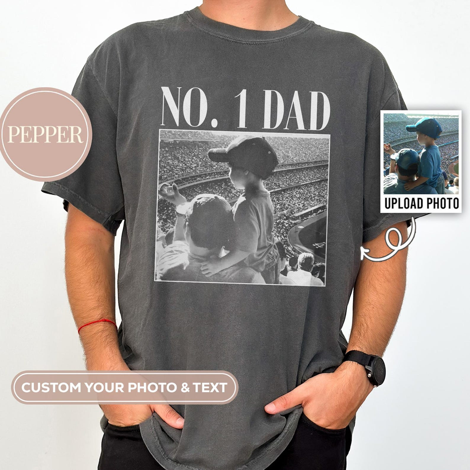 Custom Photo Dad Shirt Personalized Dad Picture Unisex Graphic Tee