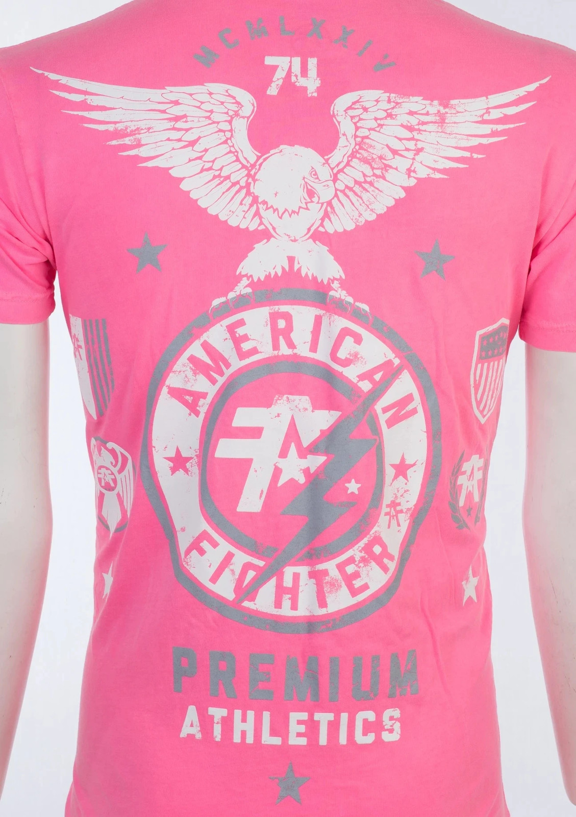 AMERICAN FIGHTER Men’s T-Shirt MADISON Athletic Biker GYM Pink MMA