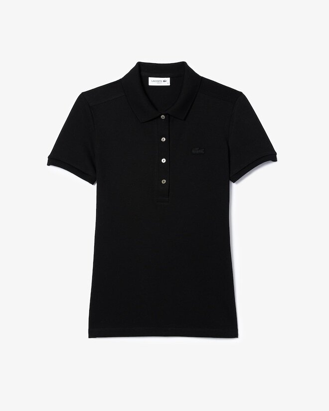 Lacoste Womens Polo Shirt PF5462 Black Size 34 Cotton Piqué Classic Stylish