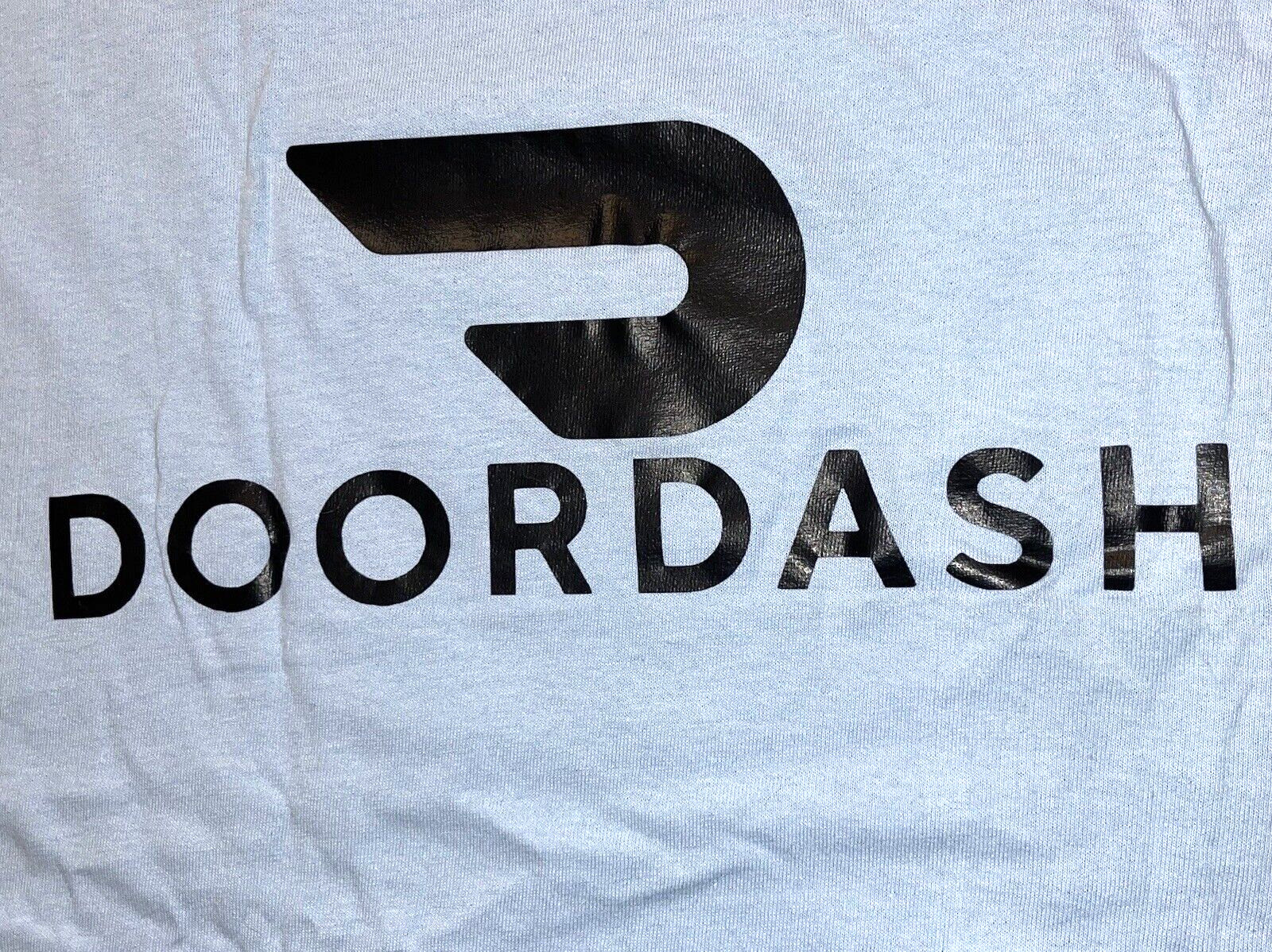 DoorDash Front & Back Food Delivery Driver SKY BLUE Short Sleeve 2XL Shirt *RARE