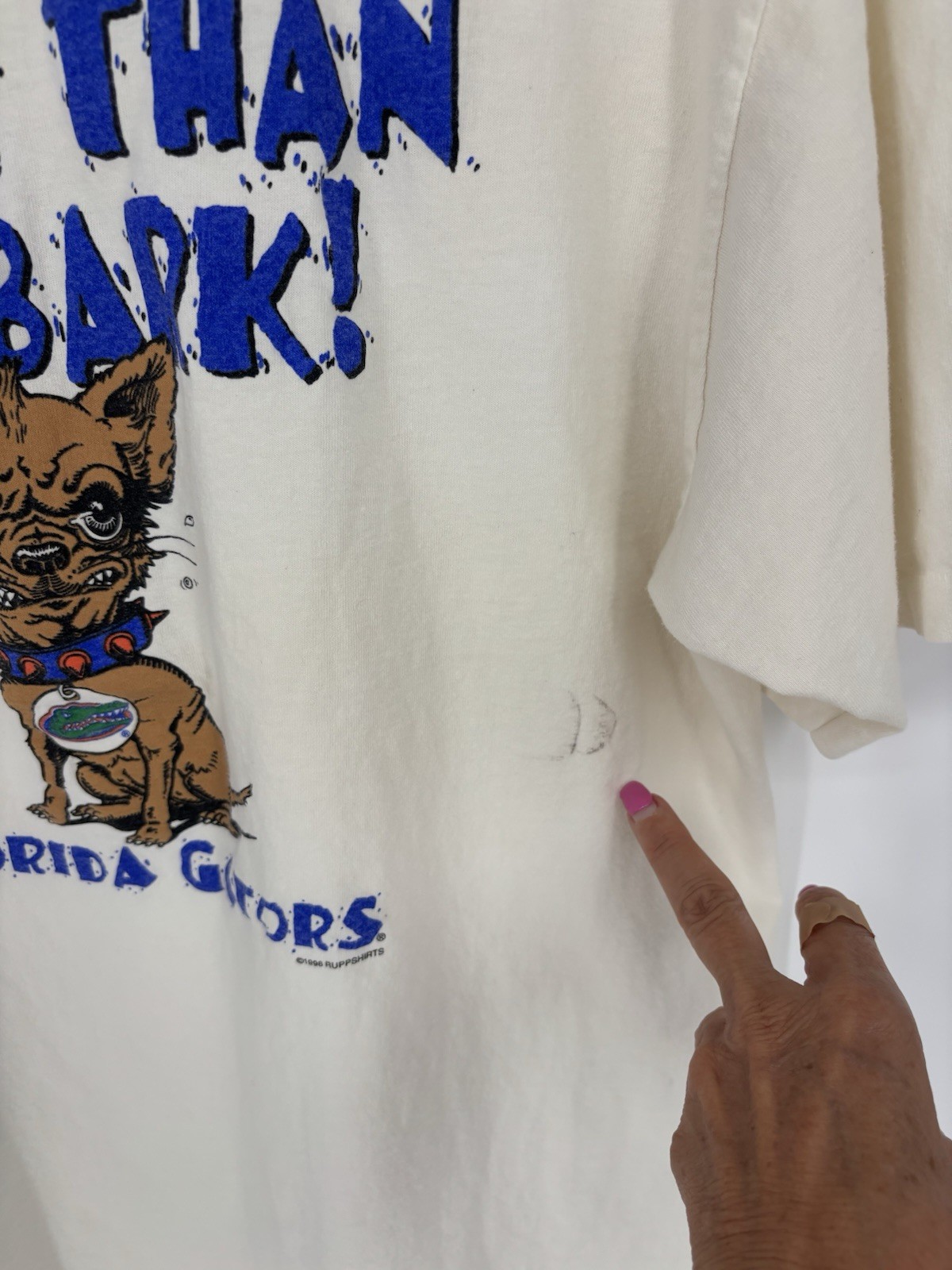 Vtg Florida Gators 1998 Single Stitch XL Ruppshirts USA Graphic Tee Dog Angry