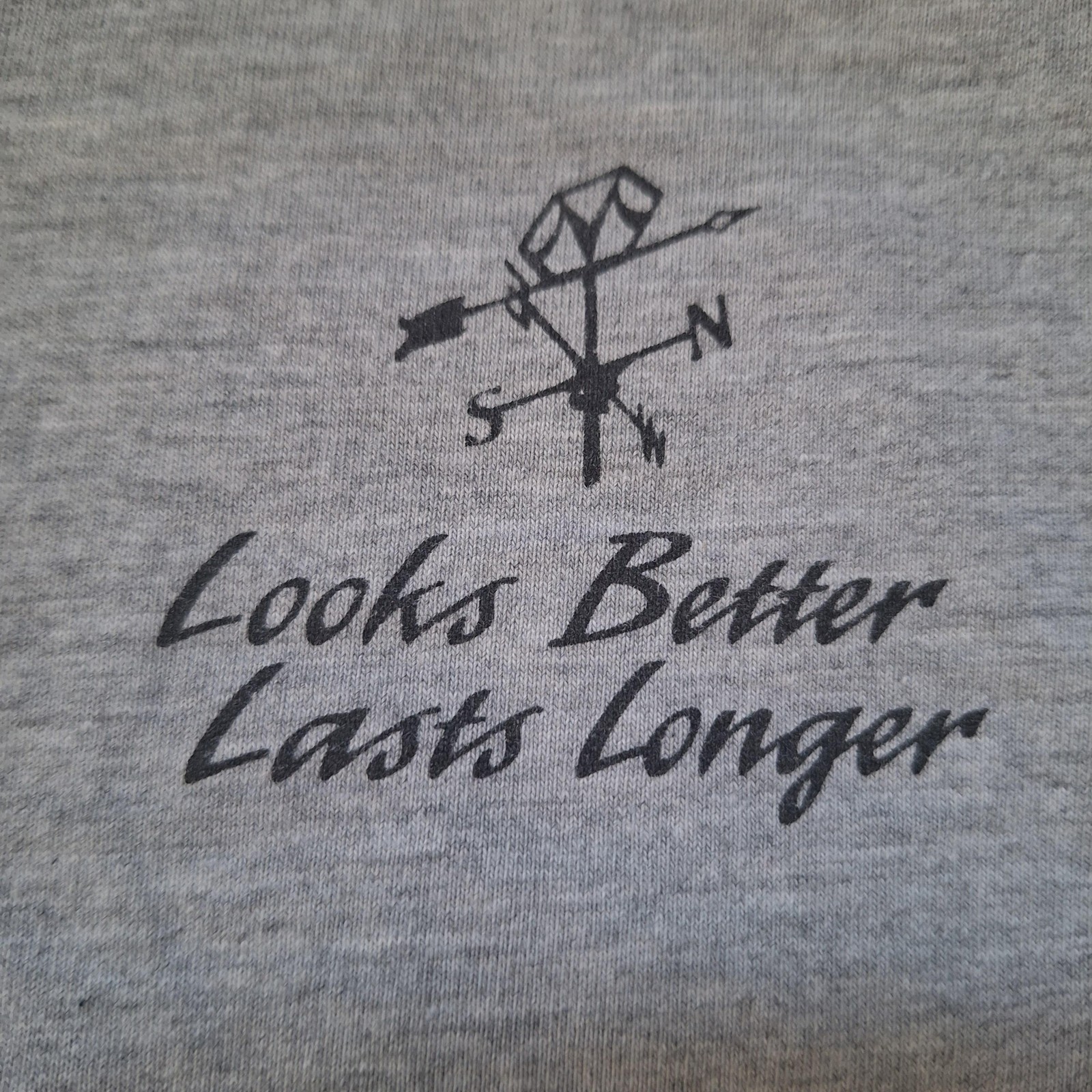 Morton Buildings Shirt Mens Medium Gray Long Sleeve Jerzees Workwear Slogan Tee