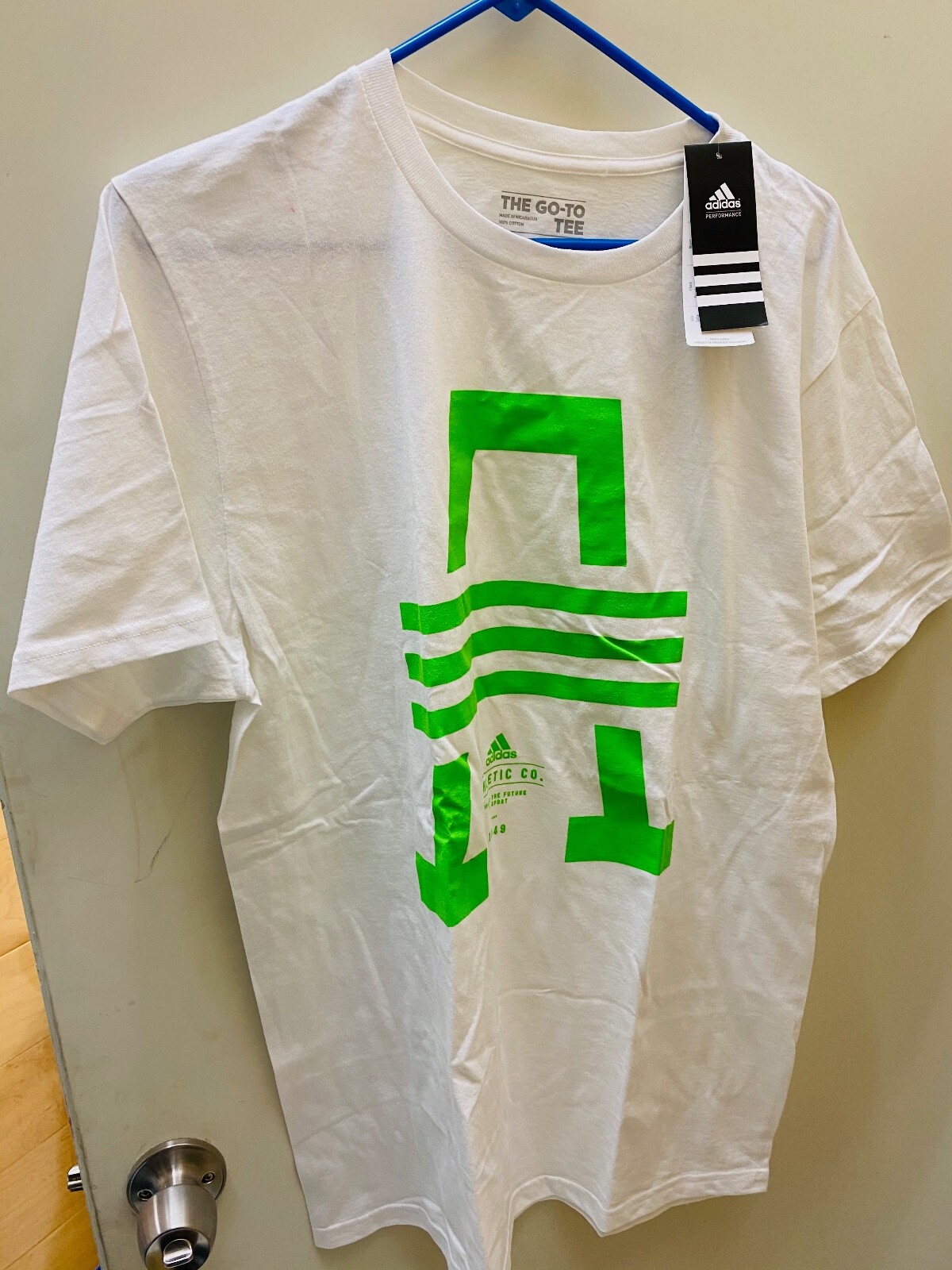 Mens Adidas The Go To Performance Tee t-Shirt-Size medium NWT white athletic co.