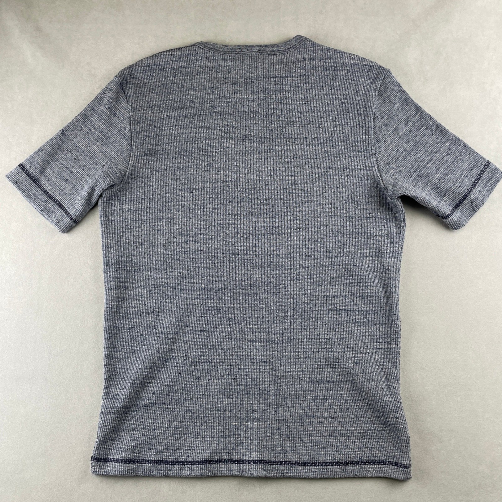 American Apparel Mens Short Sleeve Thermal TShirt L Heather Grey USA Made READ