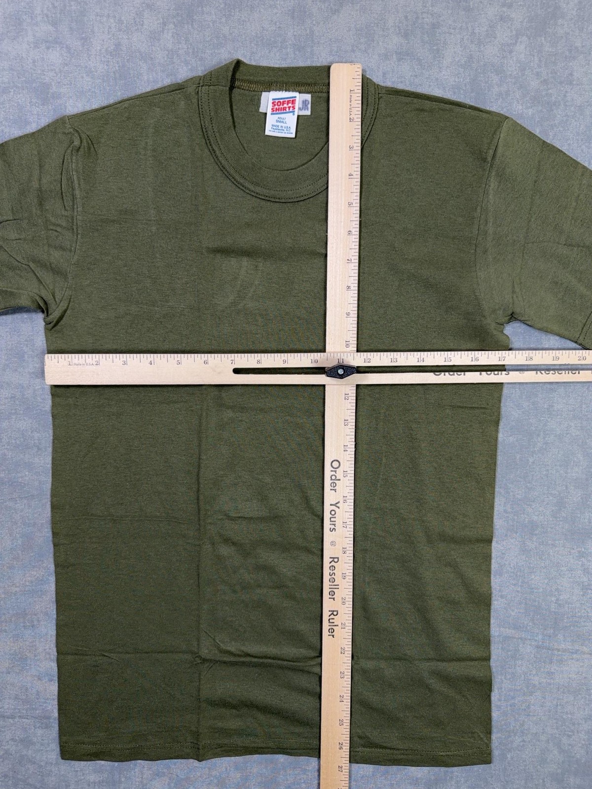Vintage Soffe Shirts Shirt Mens S Green Basic Crew Tee Made In USA Poly Cotton