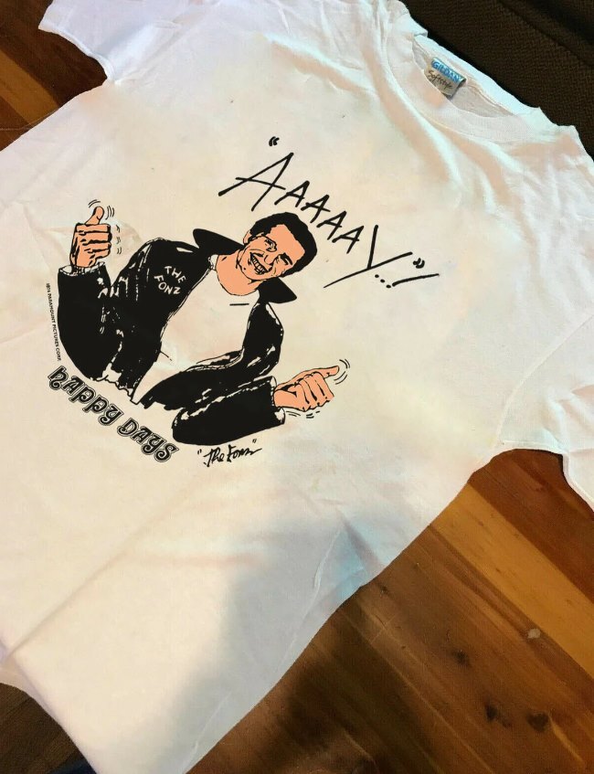 New 70 1976 HAPPY DAYS the fonz tv show fonzie arthur fonzarelli vtg T-Shirt
